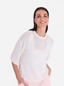 Freequent naisten neulepusero Vick, Brilliant white