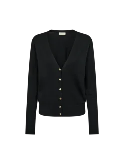 Freequent Naisten Neuletakki, KATIE CARDIGAN V-NECK Musta