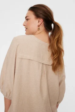 Freequent naisten pusero FQLava-Blouse, vaalea beige