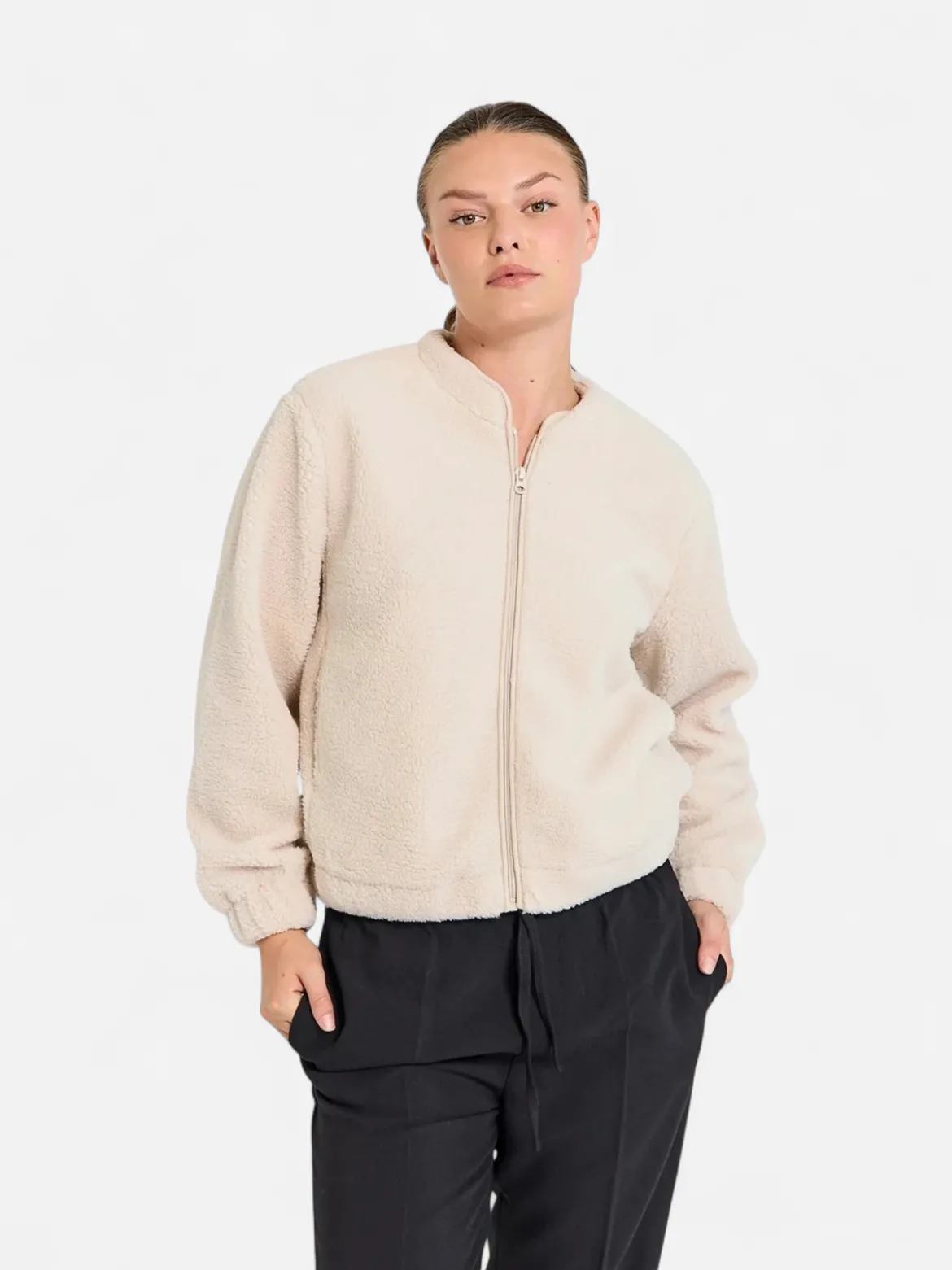 Freequent naisten takki K-TEDDY JACKET, hiekka