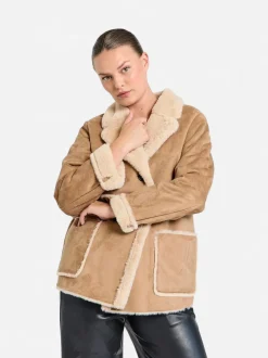 Freequent naisten takki, LAMSE JACKET Konjakinruskea