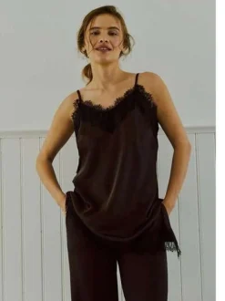 Freequent naisten toppi Dova Top, Coffee Bean w. Black