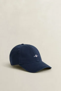 Gant lippis Shield Cotton Twill Cap, tummansininen