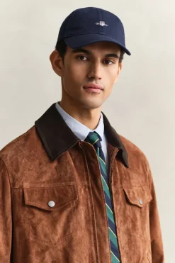 Gant lippis Shield Cotton Twill Cap, tummansininen