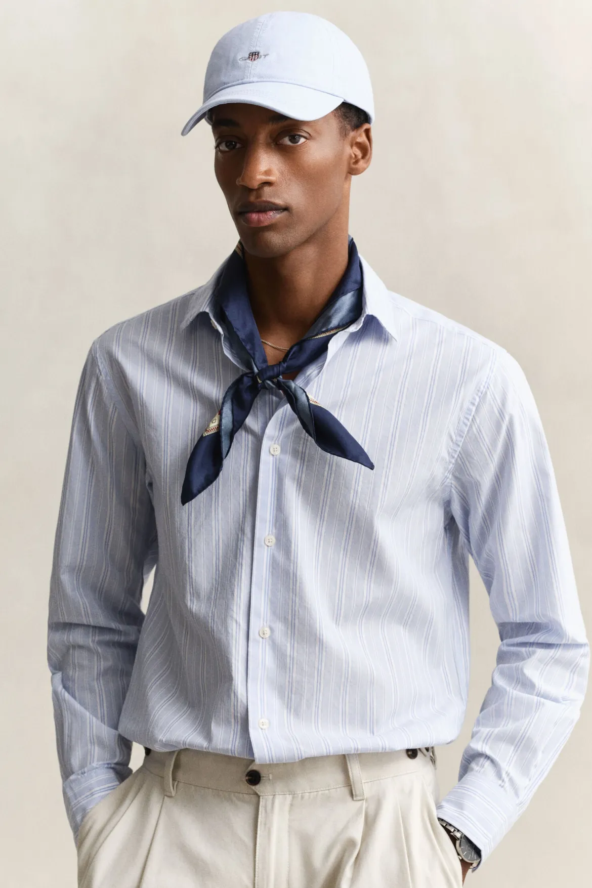 Gant lippis Shield Sunfaded Cap, vaaleansininen