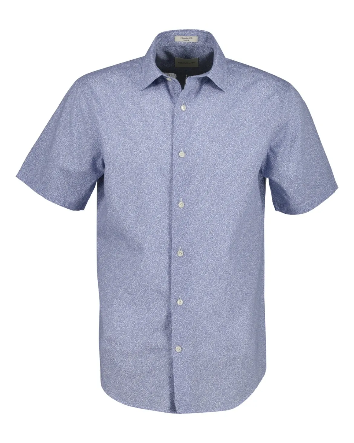 Gant lyhythihainen kauluspaita Reg Poplin SS AOP Shirt, sininen kuosi