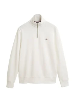 Gant miesten collegepaidat Shield Half Zip, valkoinen
