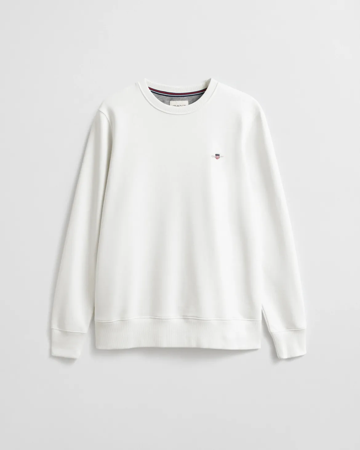 Gant miesten collegepaita Reg Shield C-Neck Sweater, luonnonvalkoinen