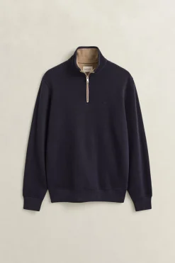 Gant miesten collegepaita Sacker Rib Half Zip, tummansininen