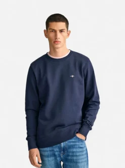 Gant miesten collegepaita Shield C-Neck, tummansininen