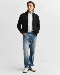 Gant miesten collegetakki Shield Zip Sweatshirt, musta