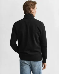 Gant miesten collegetakki Shield Zip Sweatshirt, musta