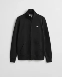 Gant miesten collegetakki Shield Zip Sweatshirt, musta