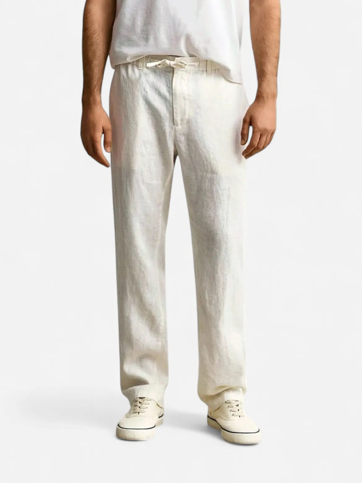 Gant miesten housut Regular Linen Pant, kerma