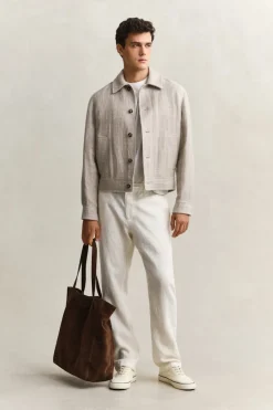 Gant miesten housut Regular Linen Pant, kerma