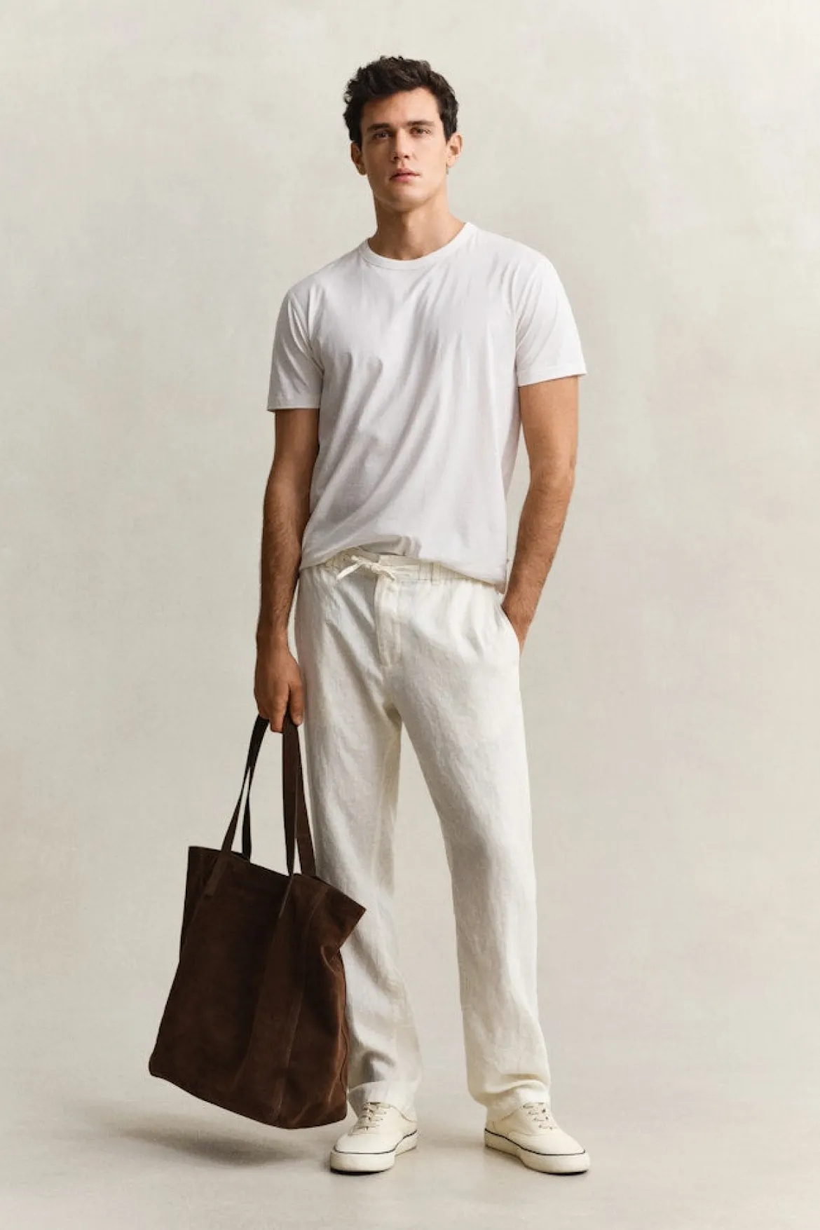Gant miesten housut Regular Linen Pant, kerma
