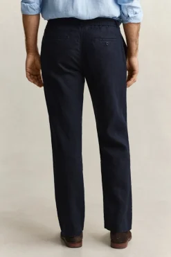 Gant miesten housut Regular Linen Pant, tummansininen