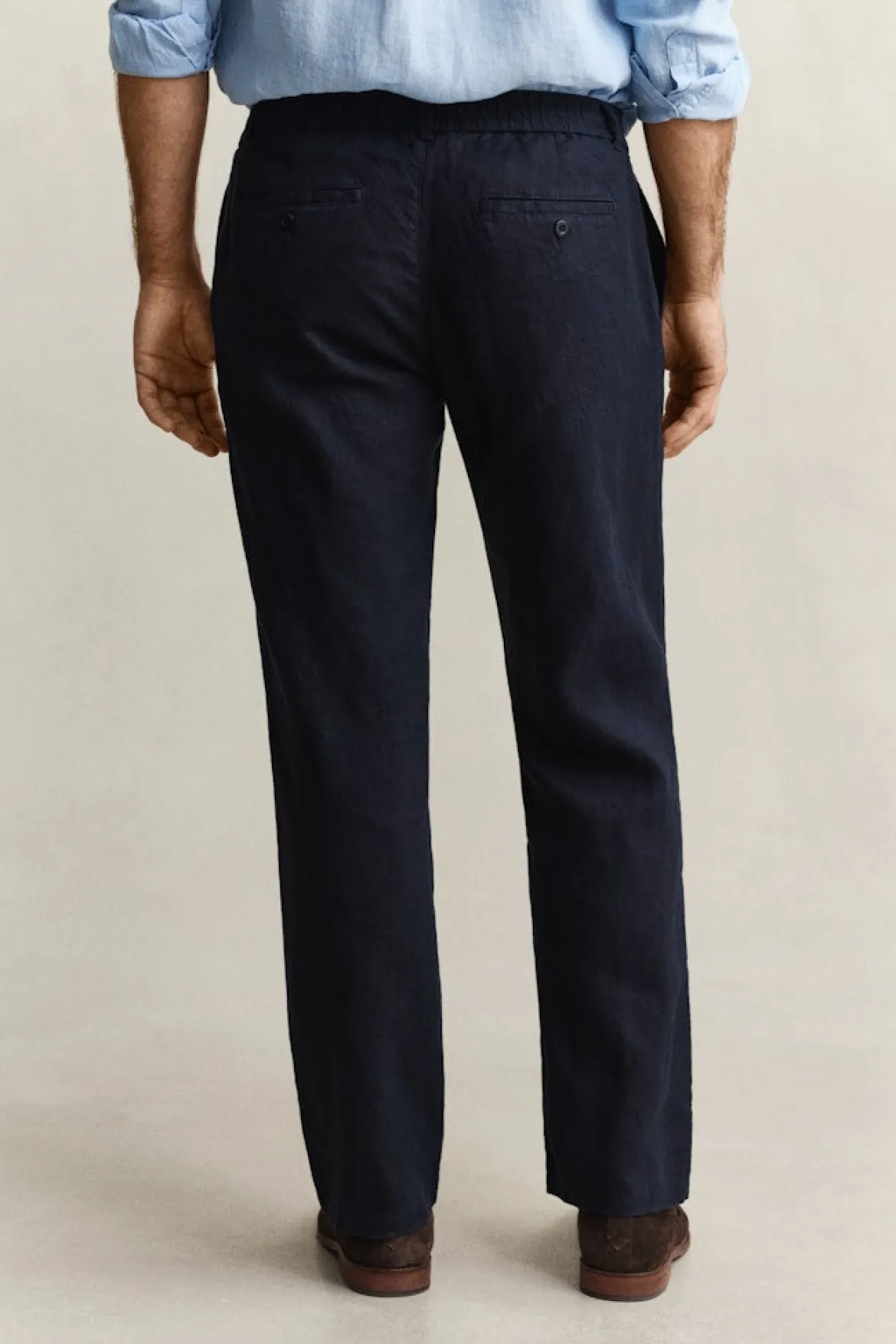 Gant miesten housut Regular Linen Pant, tummansininen