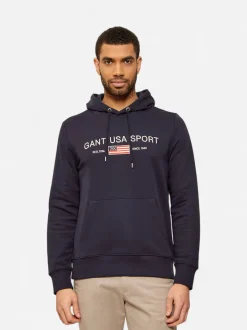 Gant miesten huppari Graphic Hoodie, tummansininen