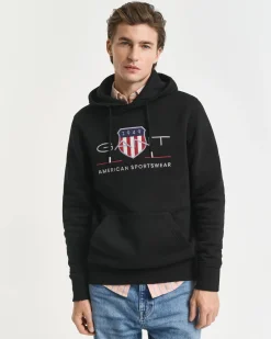 Gant miesten huppari REG ARCHIVE SHIELD HOODIE, musta