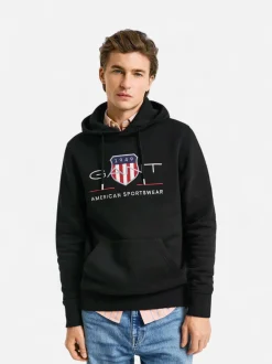 Gant miesten huppari REG ARCHIVE SHIELD HOODIE, musta