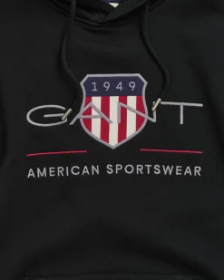 Gant miesten huppari REG ARCHIVE SHIELD HOODIE, musta