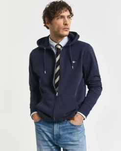 Gant miesten huppari, SHIELD FULL ZIP HOODIE Tummansininen