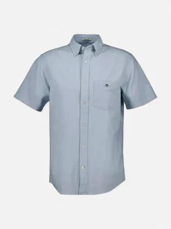 Gant miesten kauluspaita, REG DOBBY SS SHIRT Sininen Kuosi