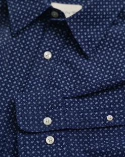Gant miesten kauluspaita, REG MICRO PRINT SHIRT Sininen Kuosi