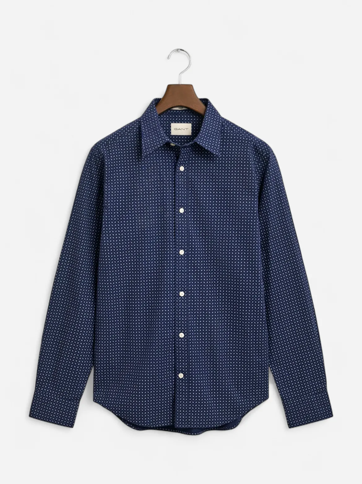 Gant miesten kauluspaita, REG MICRO PRINT SHIRT Sininen Kuosi
