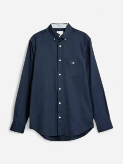 Gant miesten kauluspaita Reg Honey Comb Texture Shirt, tummansininen