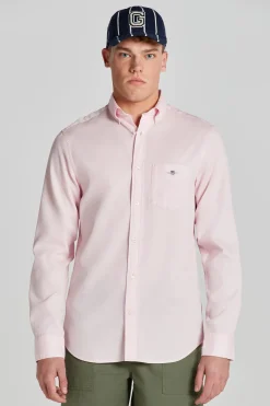 Gant miesten kauluspaita Reg Honey Comb Texture Shirt, vaaleanpunainen