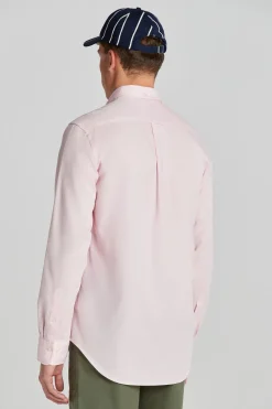 Gant miesten kauluspaita Reg Honey Comb Texture Shirt, vaaleanpunainen