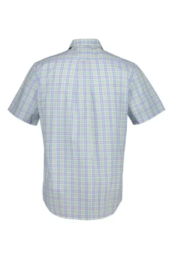 Gant miesten kauluspaita Reg Poplin Multi Check SS Shirt, vihreä ruutu