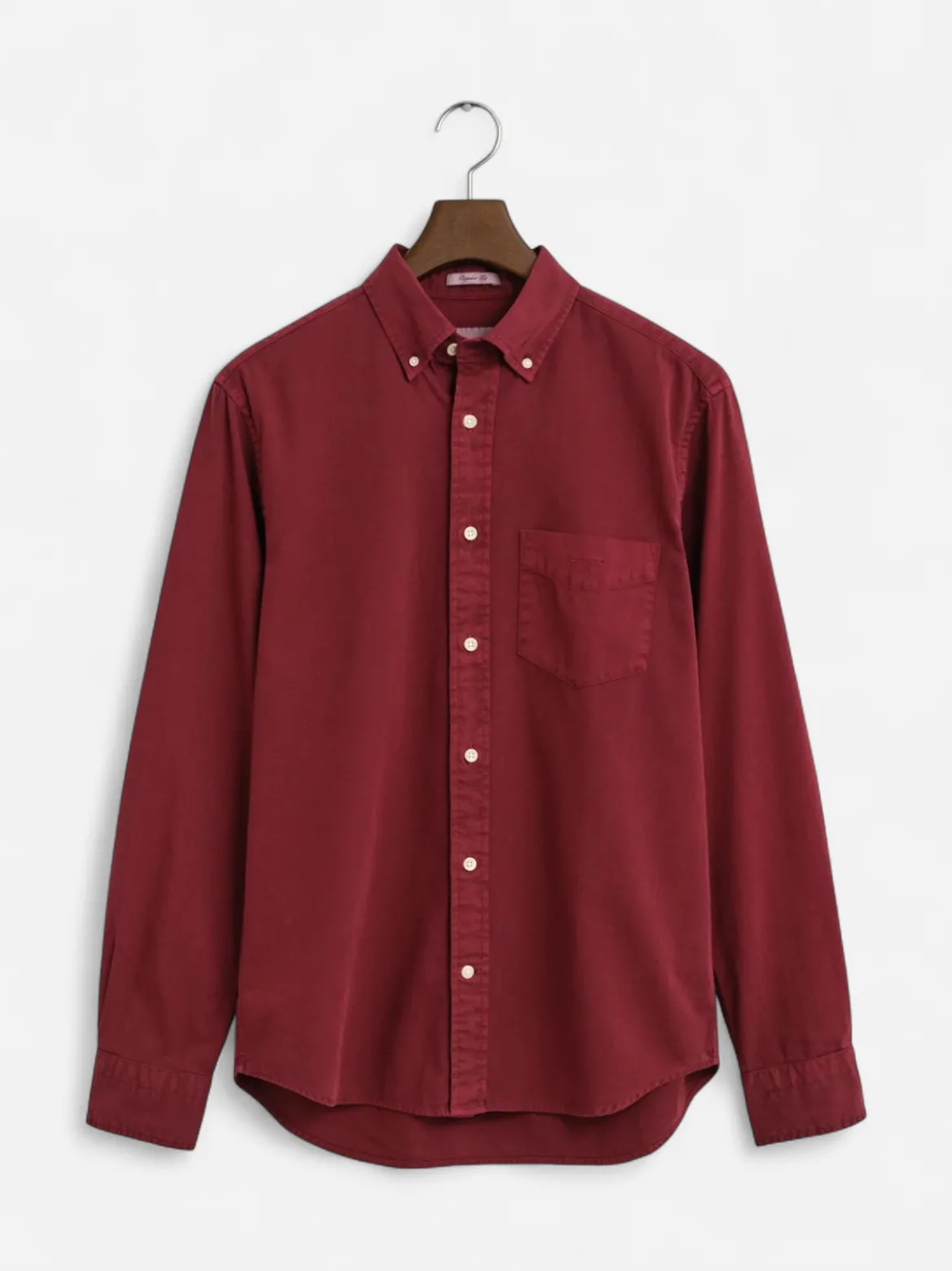 Gant miesten kauluspaita Regular Fit Garment-Dyed Twill Shirt, tumma luumunpunainen