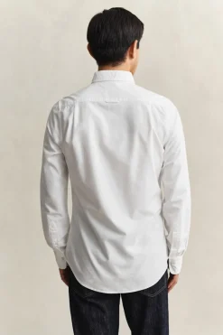 Gant miesten kauluspaita Slim Fit Classic Poplin Shirt, Valkoinen