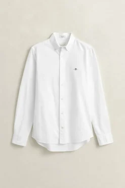 Gant miesten kauluspaita Slim Fit Classic Poplin Shirt, Valkoinen