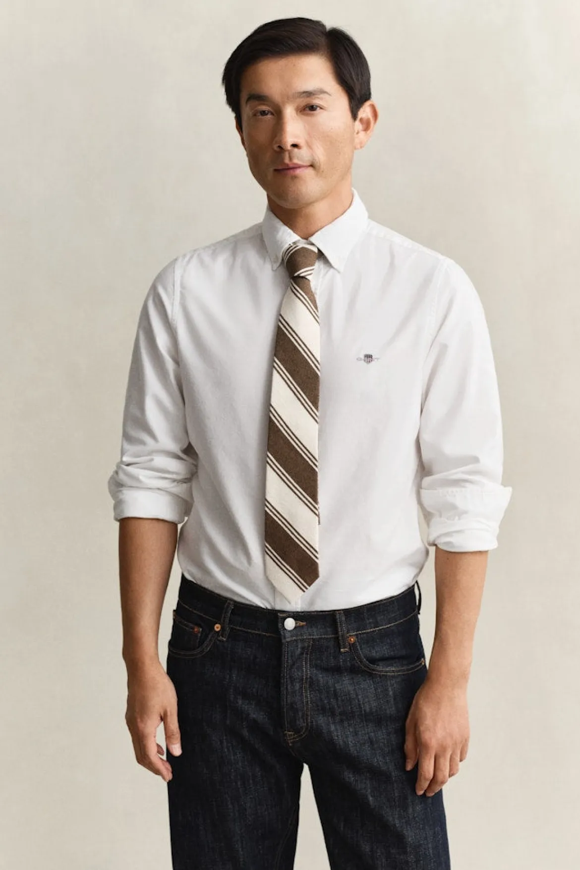 Gant miesten kauluspaita Slim Fit Classic Poplin Shirt, Valkoinen