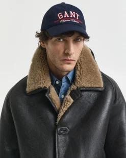 Gant miesten lippis, CREST GRAPHIC COTTON TWILL CAP Tummansininen