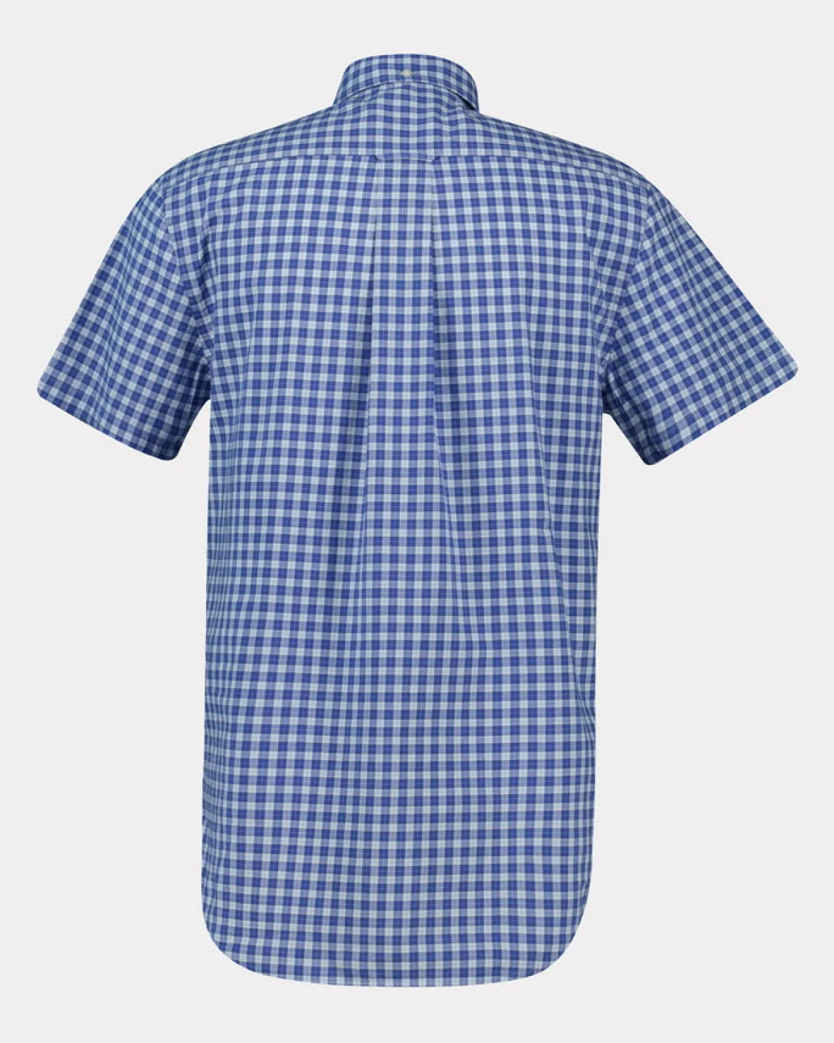 Gant miesten lyhythihainen kauluspaita, REG CLASSIC POPLIN SS SHIRT Sininen Ruutu