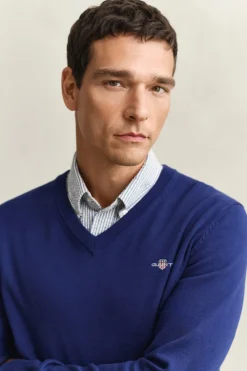 Gant miesten neule Classic V-Neck, tummansininen