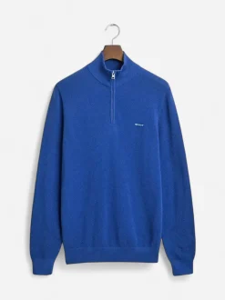 Gant miesten neule Cotton Pique Half Zip, sininen