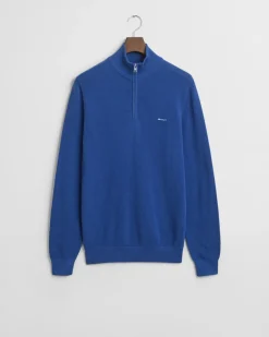 Gant miesten neule Cotton Pique Half Zip, sininen