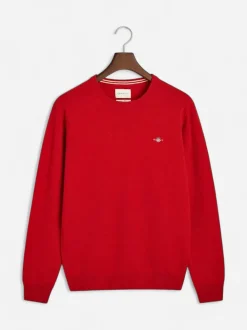 Gant Miesten Neulepaita, SUPERFINE LAMBSWOOL C-NECK Punainen