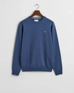 Gant Miesten Neulepaita, SUPERFINE LAMBSWOOL C-NECK Indigo