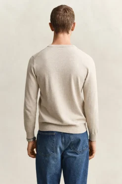 Gant miesten neulepusero Classic Cotton V-Neck, beige