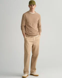 Gant miesten neulepusero Cotton Pique C-Neck, khaki