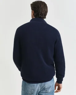 Gant miesten neulepusero Cotton Pique Half Zip, tummansininen