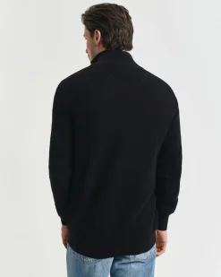 Gant miesten neulepusero Cotton Pique Half Zip, musta