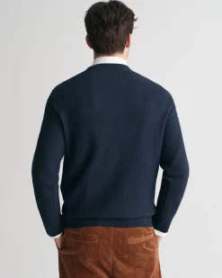 Gant miesten neulepusero, K COTTON MICRO TEXTURED C-NECK TUMMANSININEN